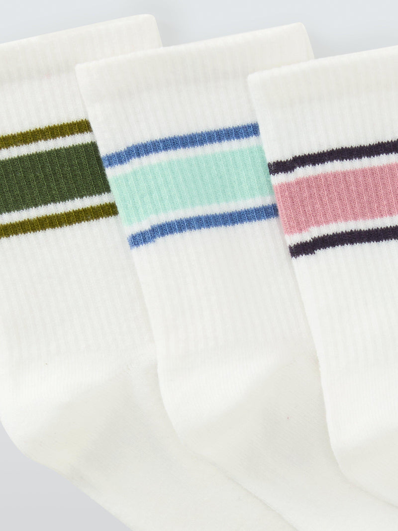 John Lewis tube socks pack of 3 multi colour block - British product