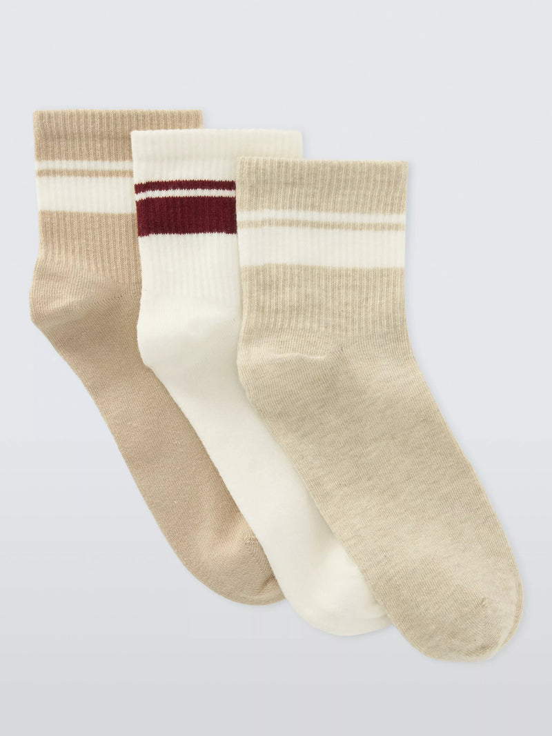 John Lewis tube socks pack of 3 neutral one size, imported from the UK