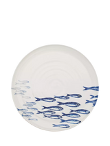 John Lewis BlissHome Creatures Sardines Round Earthenware Platter, 36cm, White/Blue- Buy online at McGrocer