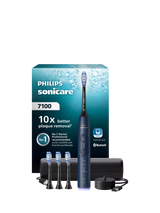 John Lewis Philips Sonicare 7100 Series HX7423/08 Electric Toothbrush with 4 Replacement Brush Heads, Navy- Buy online at McGrocer