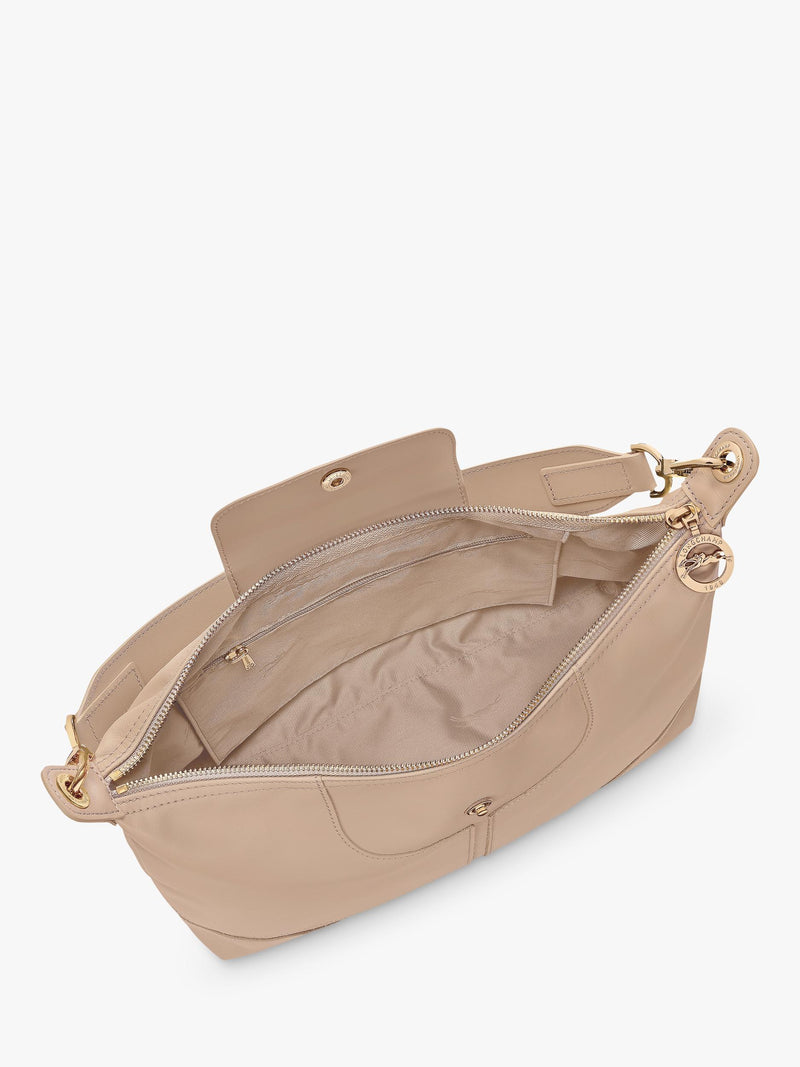 Longchamp Le Pliage Xtra leather shoulder bag in trench, imported from the UK
