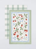 Ulster Weavers tea towels strawberry and check set of 2 - British product