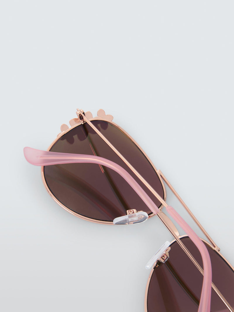 John Lewis kids flower mirrored aviator sunglasses pink, UK version