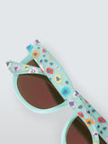 John Lewis kids sunglasses leopard floral green (British brand)