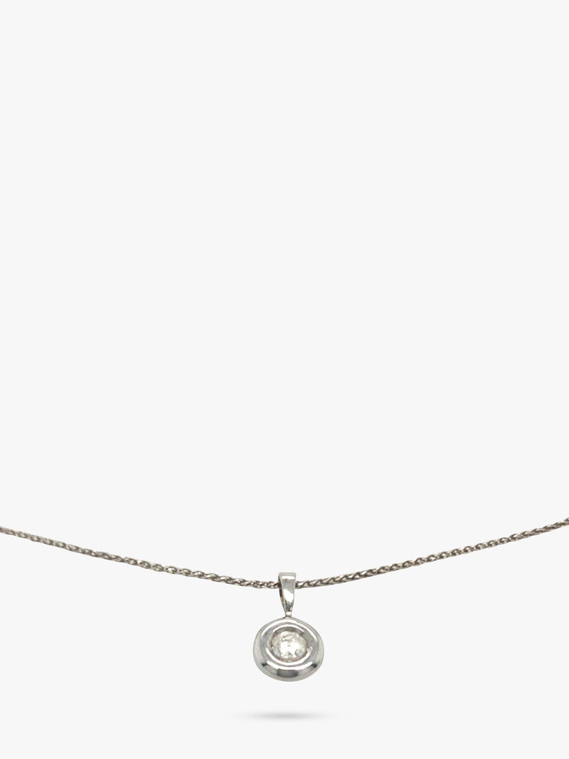 Vintage Fine Jewellery diamond pendant 9ct white gold snake link 0.25ct, UK version