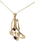 Vintage Fine Jewellery 9ct gold garnet pearl pendant (British brand)
