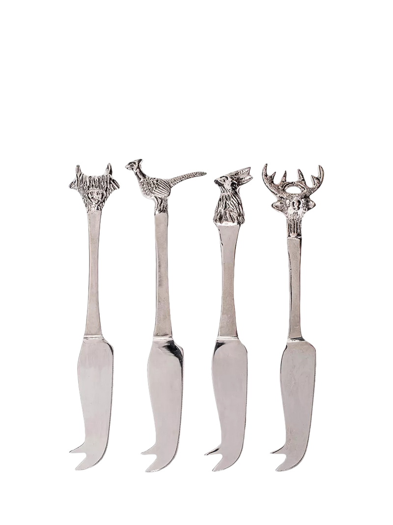 Selbrae House mini cheese knives set of 4 with animal motifs (British brand)