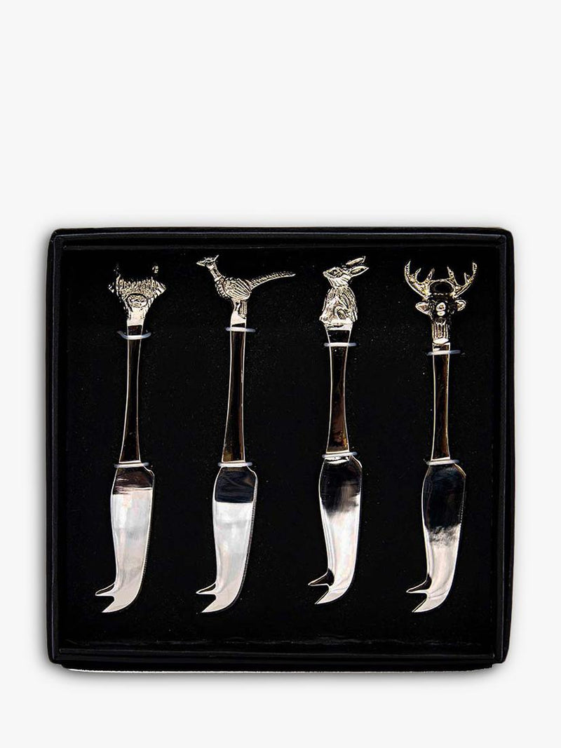 Selbrae House mini cheese knives set of 4 with animal motifs (British brand)