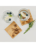 Selbrae House Bee oak coasters set of 2 natural (British brand)