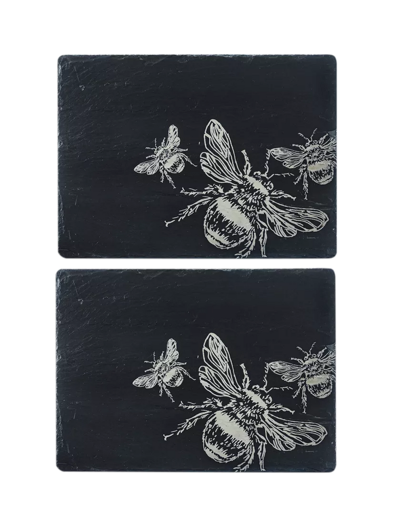 Selbrae House bee slate placemats set of 2 (British brand)