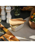 Selbrae House butter dish with oak wood lid, imported from the UK