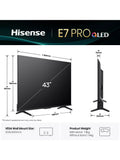 Hisense QLED 4K TV 43E7QTUK PRO 43 inch, UK version