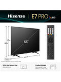 Hisense 55E7QTUK PRO QLED 4K TV, 55 inch, imported from the UK