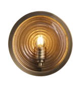 John Lewis Industville Bulkhead Outdoor/Bathroom Ripple Glass Wall Light, Brass- Buy online at McGrocer