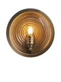 Industville bulkhead wall light brass ripple glass - British product
