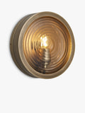 Industville bulkhead wall light brass ripple glass - British product