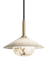 John Lewis Industville Alabaster Stone Diffuser Slope Pendant Ceiling Light, White/Brass- Buy online at McGrocer