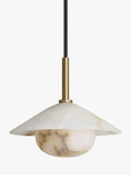 Industville alabaster pendant light white brass, UK version
