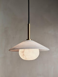 Industville alabaster pendant light white brass, UK version