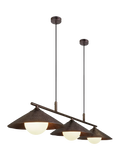 Industville Flume triple pendant ceiling light brushed aluminium, imported from the UK
