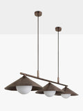 Industville Flume triple pendant ceiling light brushed aluminium, imported from the UK