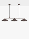 Industville Flume triple pendant ceiling light brushed aluminium, imported from the UK