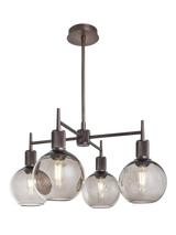 John Lewis Industville Henley 4 Arm Globe Shade Pendant Ceiling Light, Satin, 68cm- Buy online at McGrocer