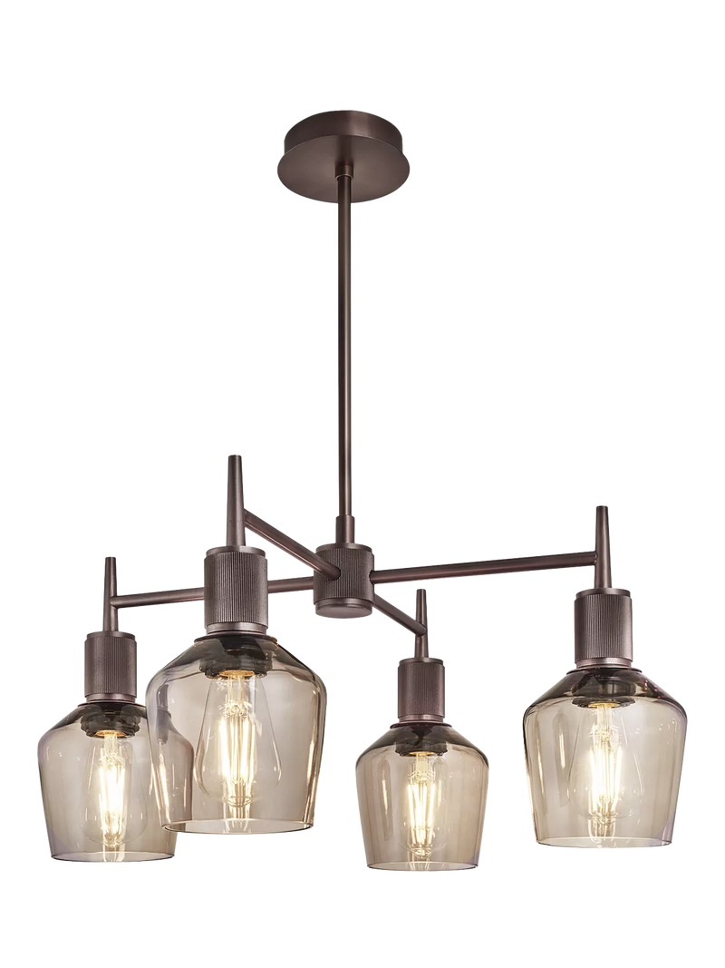 Industville pendant light 4-arm schoolhouse shade (British brand)