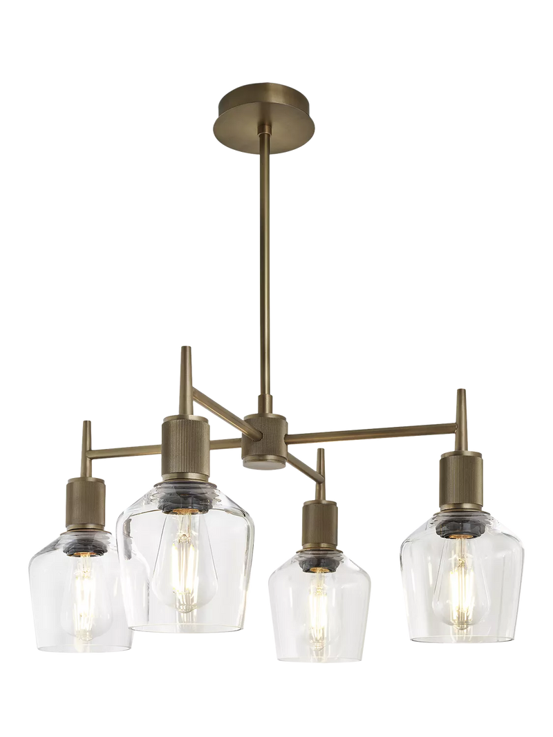Industville Henley 4 Arm Schoolhouse Shade Pendant Ceiling Light