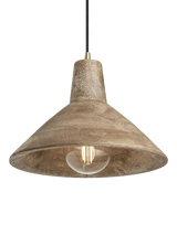 John Lewis Industville Maribo Mango Wood Pendant Ceiling Light, Natural, 30cm- Buy online at McGrocer