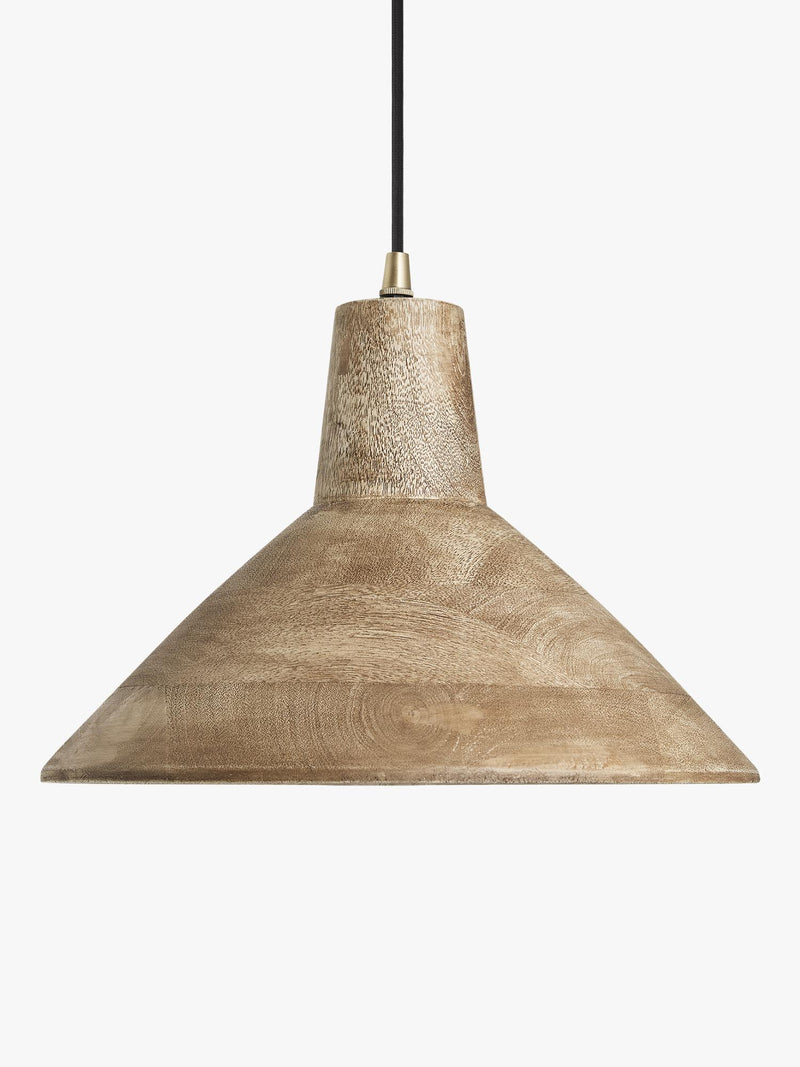 Industville Maribo mango wood pendant ceiling light 30cm (British brand)