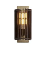 John Lewis Industville Rift Wood Wall Light, Dark Brown/Brass- Buy online at McGrocer