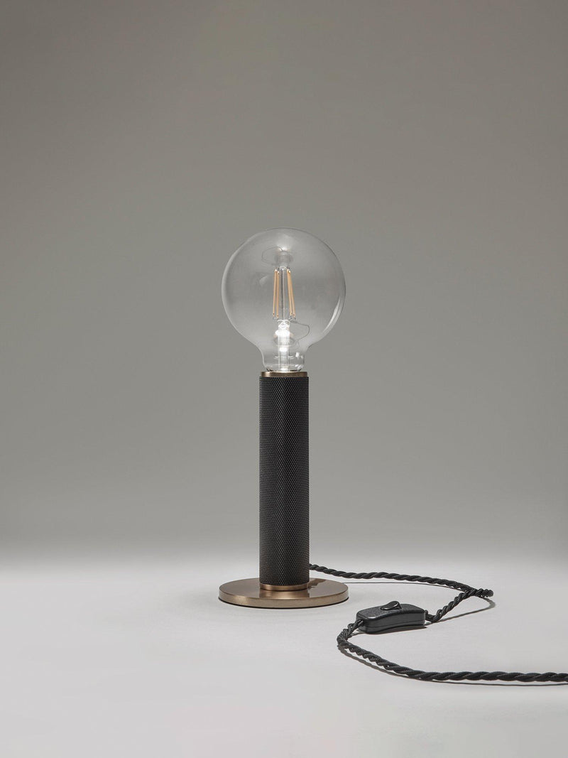 Industville Knurled Edison Table Lamp medium aluminium - British product