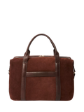 OSPREY LONDON Mocha suede holdall with leather trim, UK version