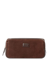 John Lewis OSPREY LONDON Mocha Suede Wash Bag Bitter Chocolate- Buy online at McGrocer