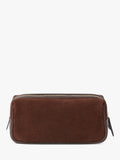 Osprey London Mocha Suede Wash Bag bitter chocolate, imported from the UK