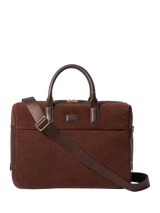 John Lewis OSPREY LONDON Mocha Suede Laptop Bag Bitter Chocolate- Buy online at McGrocer
