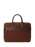 Osprey London suede laptop bag bitter chocolate - British product