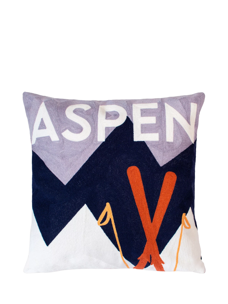The Pillow Drop Aspen cushion navy/multi 45x45cm (British brand)