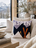 The Pillow Drop Aspen cushion navy/multi 45x45cm (British brand)