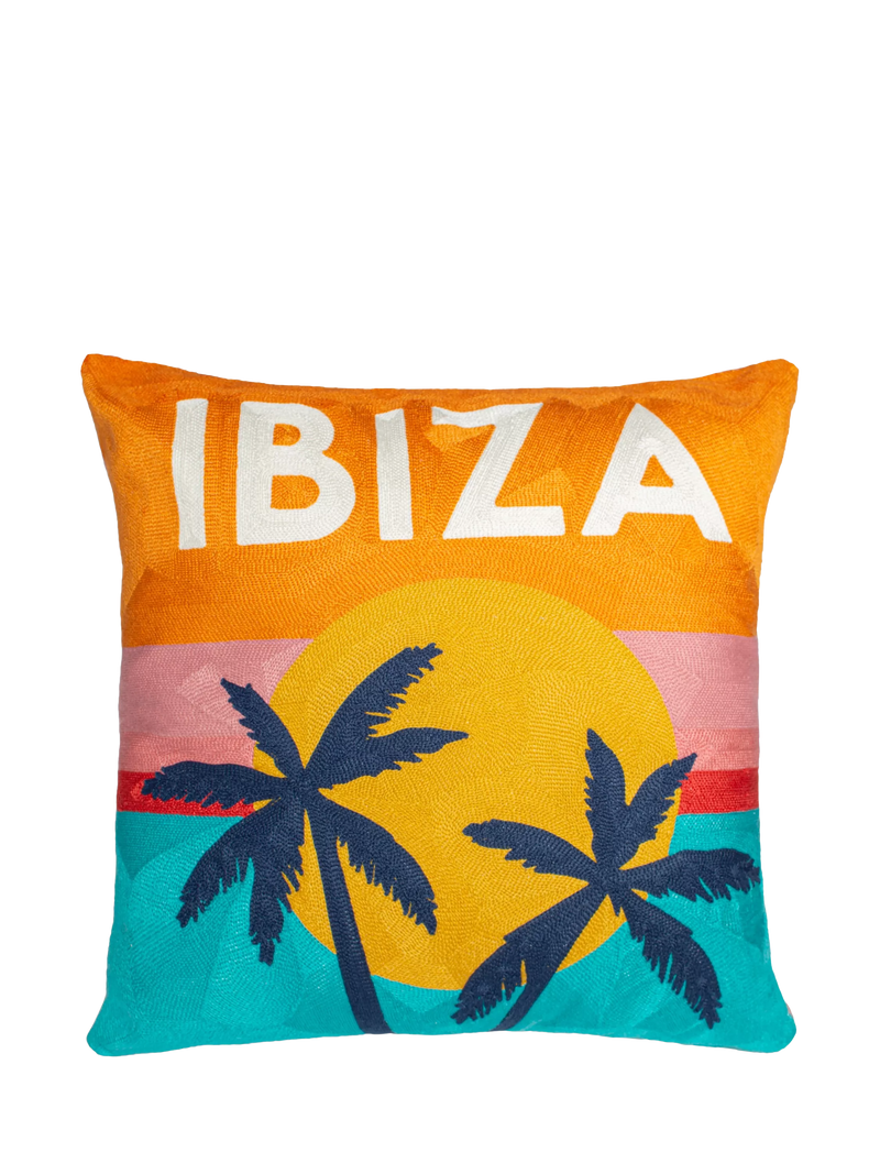 The Pillow Drop Ibiza multi cushion 45x45cm - British product
