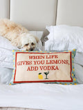 The Pillow Drop cushion with lemon slogan 30x50cm, UK version