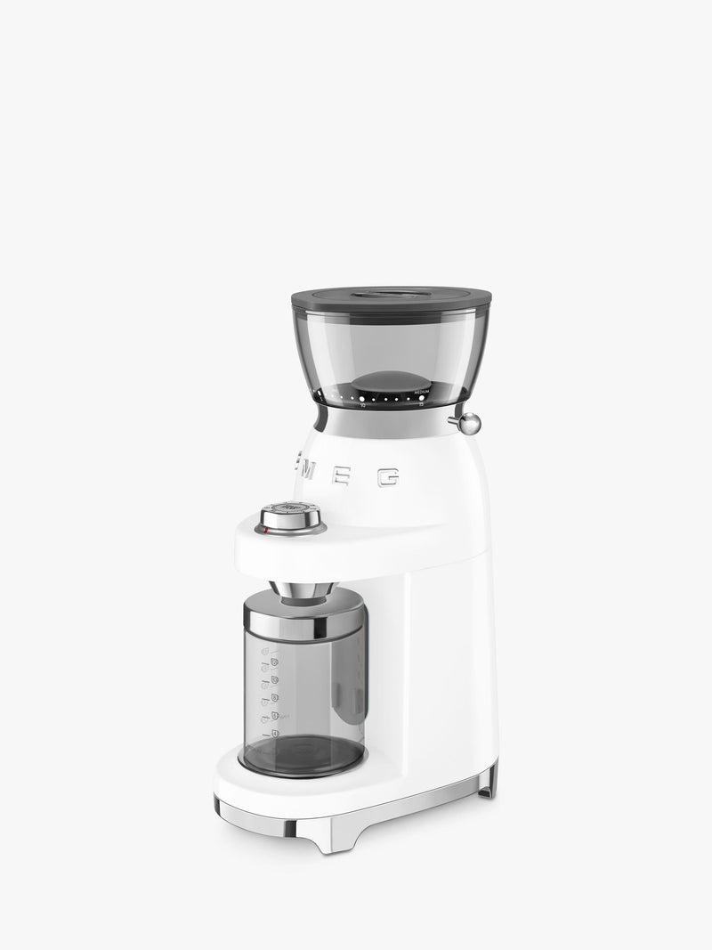 Smeg coffee grinder in white, imported from the UK