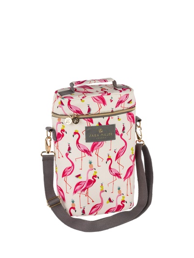 John Lewis Sara Miller Flamingo 2 Bottle Picnic Cooler Bag, 2L, Pink- Buy online at McGrocer