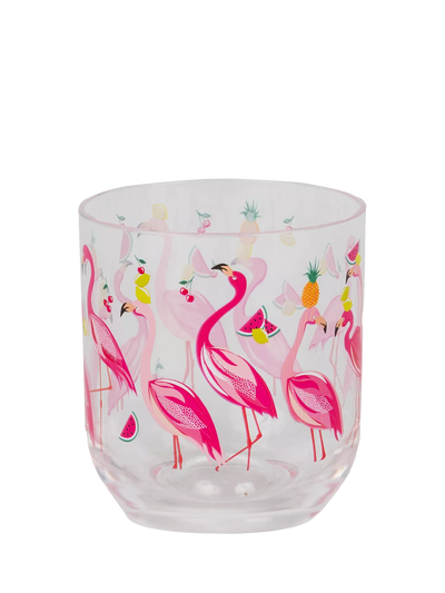 John Lewis Sara Miller Flamingo Plastic Picnic Tumbler, Pink, 400ml- Buy online at McGrocer
