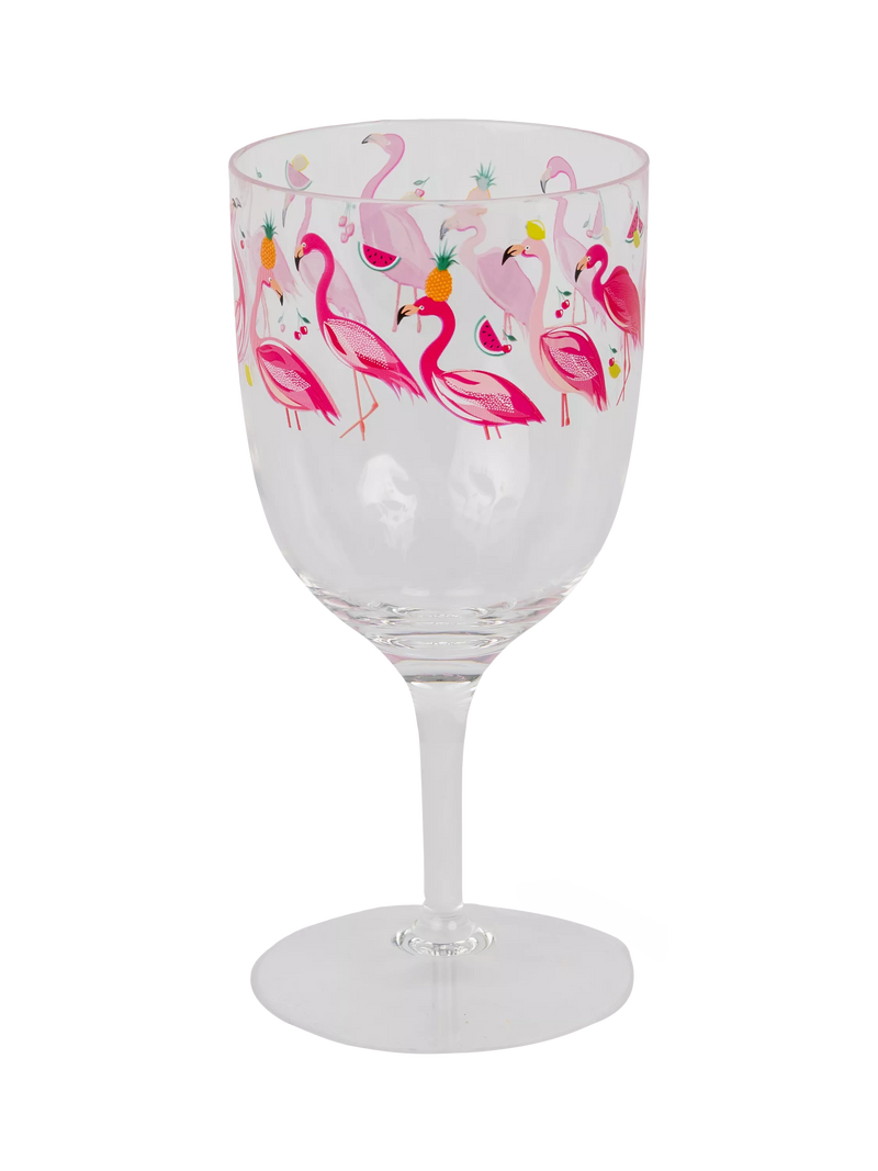Sara Miller Flamingo plastic wine glass 400ml (British brand)