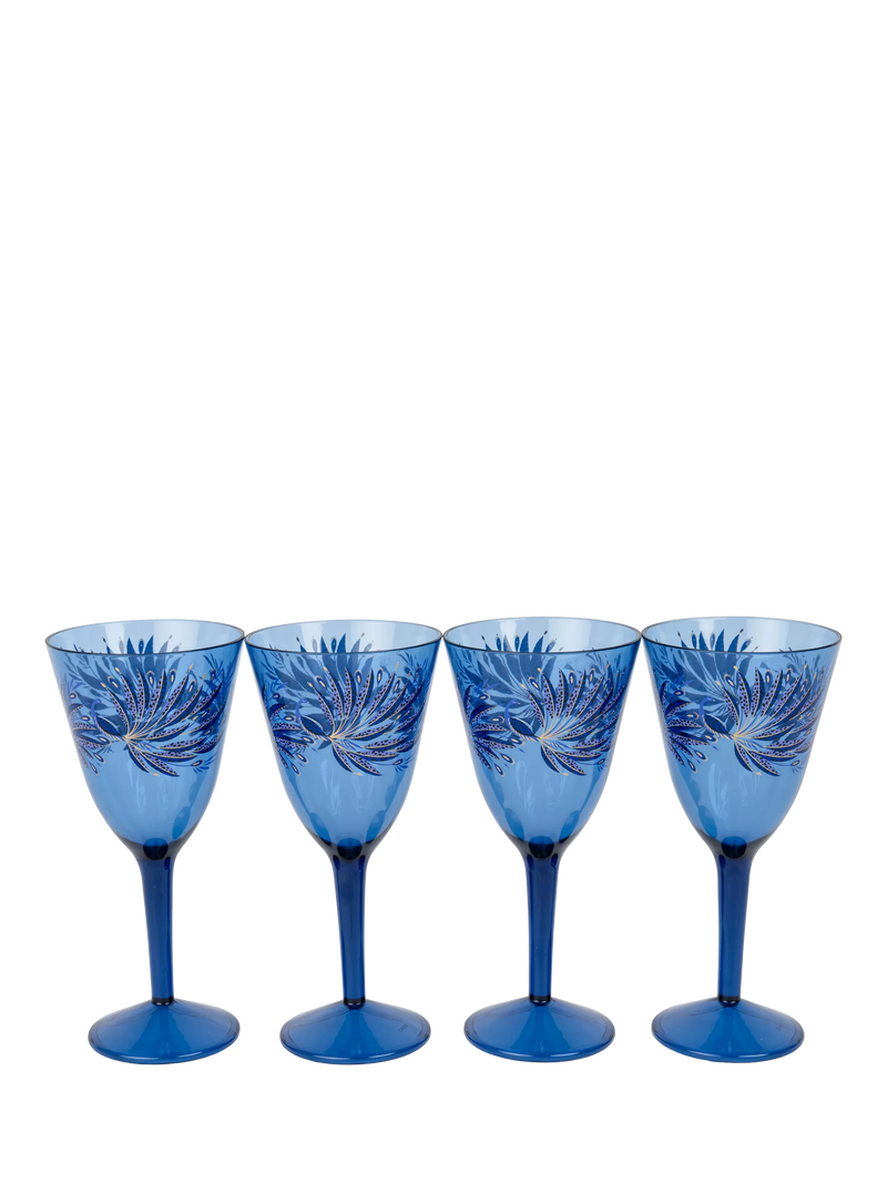 Sara Miller blue anniversary wine glasses set of 4 450ml (British brand)
