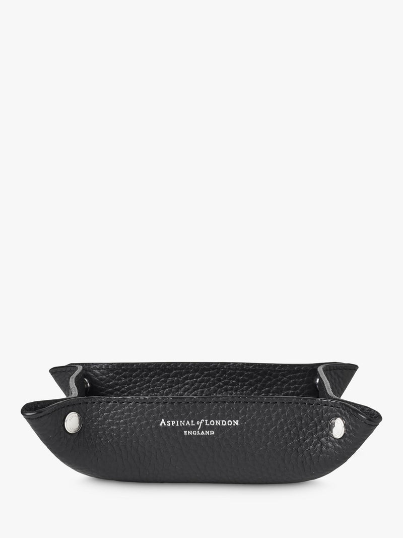 Aspinal of London leather tidy tray medium black, UK version