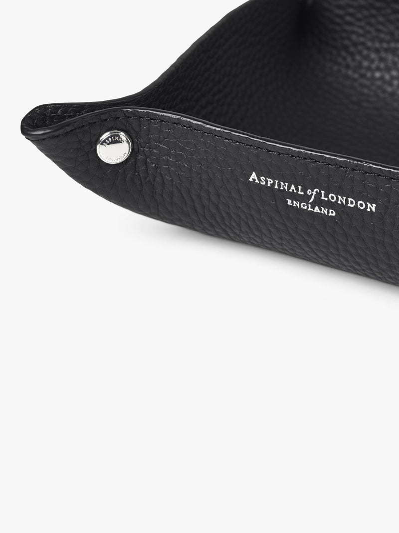 Aspinal of London leather tidy tray medium black, UK version