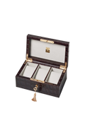 Aspinal of London three-piece leather watch box in Amazon Brown (British brand)